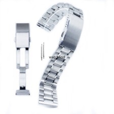 Solid Extend Button Clasp Stainless Steel Bracelet Replacement Watch Band Strap