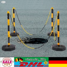 6 Pack Absperrpfosten Kunststoff Pfosten Poller Kette Absperrkette Absperrung