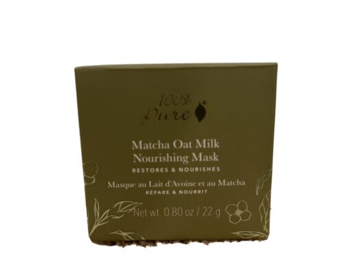 NEW! 100% Pure Matcha Oat Milk Nourishing Mask Full size In Box Restores Nourish