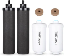 4 Pack Set-Berkey PF-2 Fluoride Water Filters and Berkey Black Carbon BB9-2