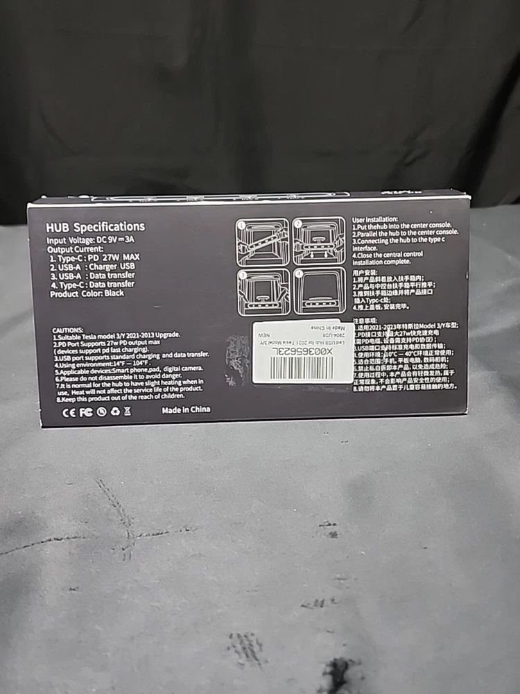 USB Hub LED Docking Station Center Smart Sensor For Tesla Model 3 / Y 2021 2022