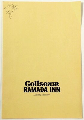 1982 Vintage Room Service Menu COLISEUM RAMADA INN Jackson Mississippi