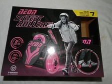 NEON Pink Street Rollers-Adjustable Skate To Fit Your Shoe  Light Up. Opened
