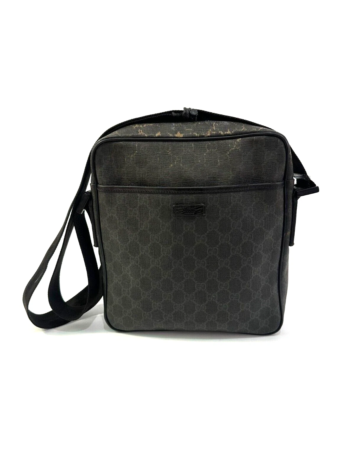 Sac messager GUCCI GG Supreme monogramme noir gris