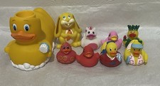 Lot of 9 Assorted Rubber Ducks Bath Toy Collectible Duckies