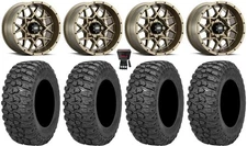 ITP Hurricane 14" Wheels Bronze 30" Trail Saw 2.0 Tires Kawasaki Mule Pro FXT