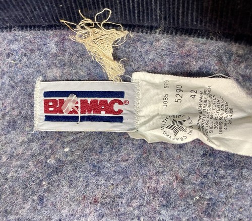 VTG Big Mac Jacket Mens Size 42 L/XL Blanket Lined Denim Barn Chore Coat USA - Picture 16 of 17