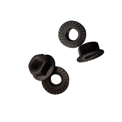 Black Steel Metric Hex Flange Nut Serrated Lock Nut M3 M4 M5 M6 M8 M10 M12 - Picture 6 of 11