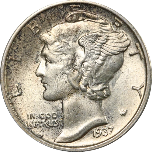 1937-S Mercury Dime — photo from another recent sale