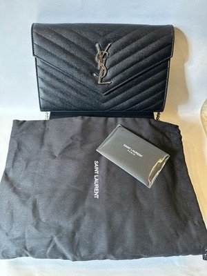 Dior YSL Chanel クレド　まとめ売り✨　売り切りの為SALE SAINT LAURENT CASSANDRE BLACK LEATHER CHAIN Shoulder Wallet