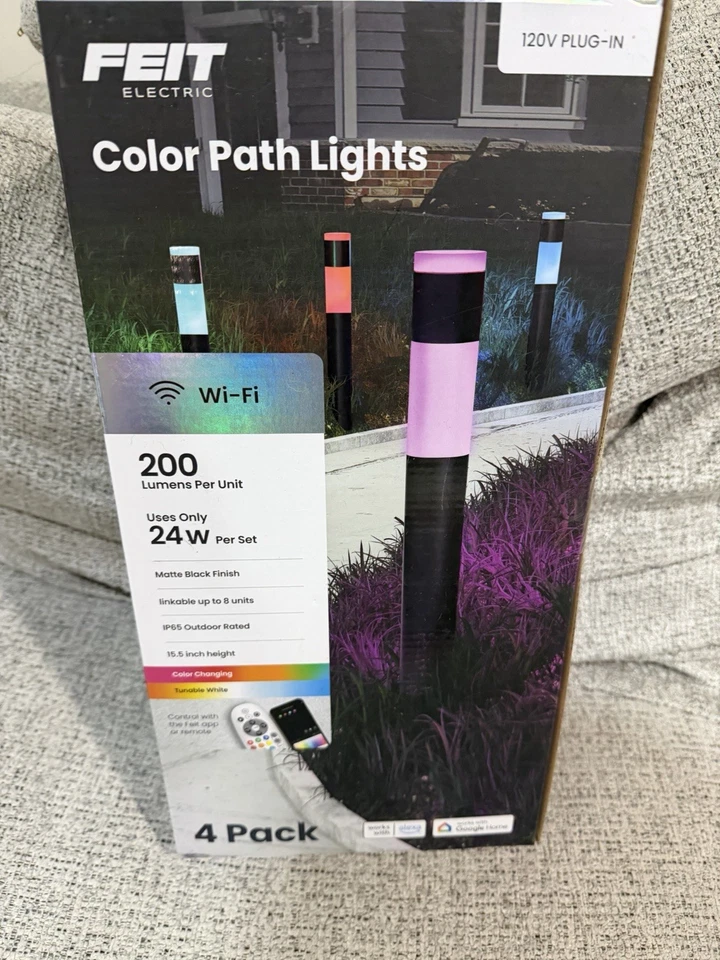Feit Electric Color Path Lights pacote com 4 compatíveis com Alexa, Google Home - Imagem 2 de 3