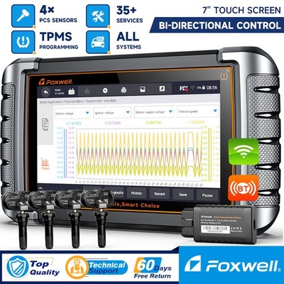 FOXWELL NT809 TS OBD2 Scanner Bidirectional Car Diagnostic Tool TPMS Programming