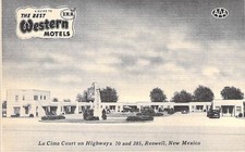 La Cima Court Motel Roswell NM Postcard Duncan Hines AAA Technor Bros.