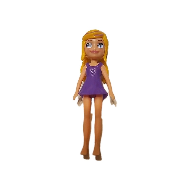 Polly Pocket Doll Blonde Hair Purple Highlights Blue Eyes