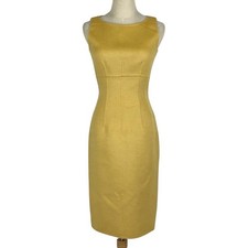 PRADA Sleeveless Dress Back Zipper Dress Skirt Angora Cashmere Wool Yellow Ladie