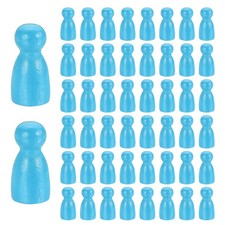 50Pcs Wood Peg Dolls Unfinished, 1" x 1/2" Blank Family Figures, Sky Blue