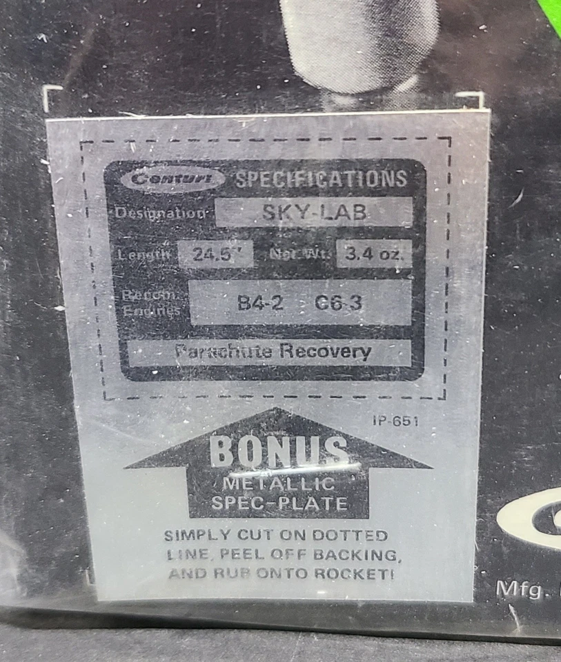 Centuri SkyLab Flying Model Rocket Kit NASA Space Station Model Rocket Sealed  - Image 3 of 4