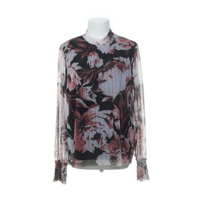 YAS, Bluse, Größe: XL, YASPRILIA LS MESH TOP, Schwarz/Pink/Weiß/Mehrfarbig #QH8