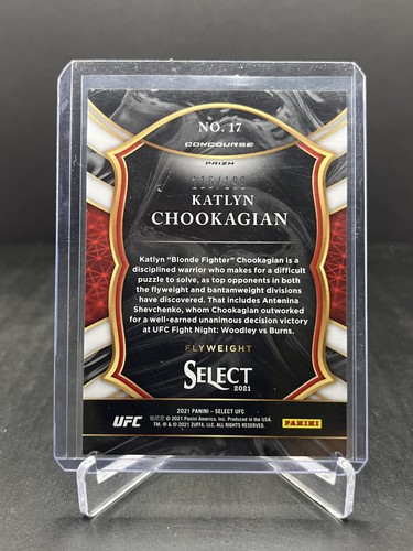2021 Panini Select UFC Katlyn Chookagian Concourse Red Disco 116/199 #17 - Picture 2 of 2