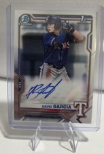 Bowman Chrome 2021 Prospect Autographs David Garcia Rookie Auto #CPA-DGA Rangers