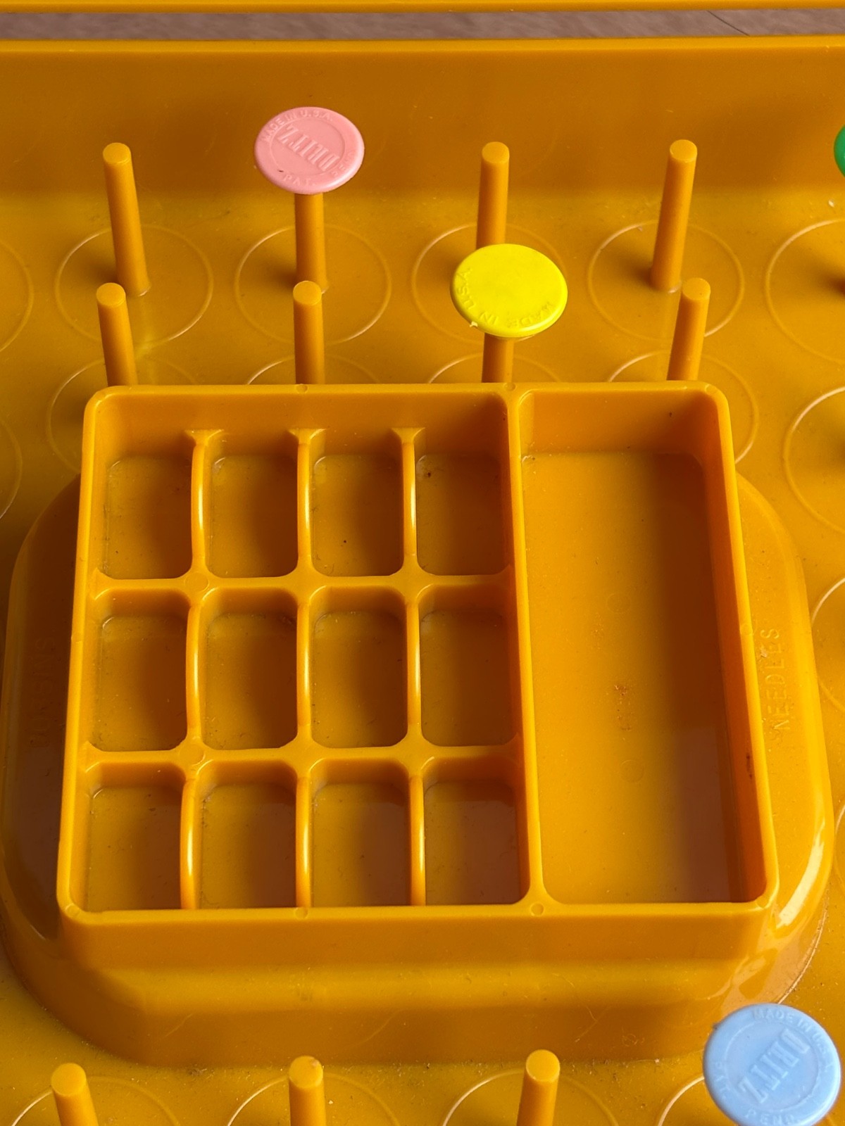 Wilson MFG Sewing Box Plastic Portable Spool Keeper Orange Vintage