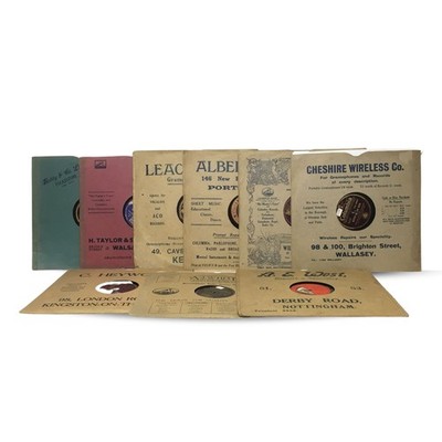 Set of 9 78 RPM Shellac Records with Vintage Music from the 1930s-1950s in old