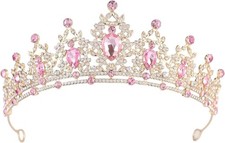 COCIDE Rapunzel Crown for Girls AB Crystal Tiara and Crown for Birthday Party Pe