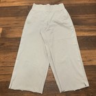 Athleta Cosmic Crop Pants Womens Sz S Light Gray Wide Leg Comfy Athleisure