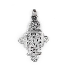 Silver Ethiopian Coptic Cross 68x40mm African...