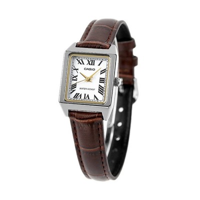 CASIO Classic LTP-V007L-7B2DF Tank Analog White Dial Brown Leather R80111267