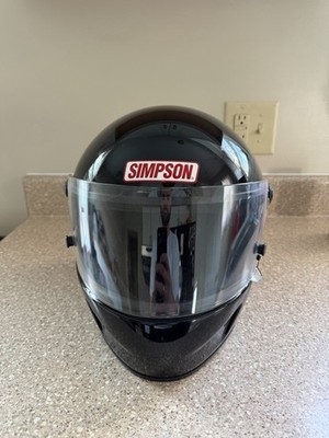 Simpson Racing Helmet   Black   Includes Visor & Helmet Bag