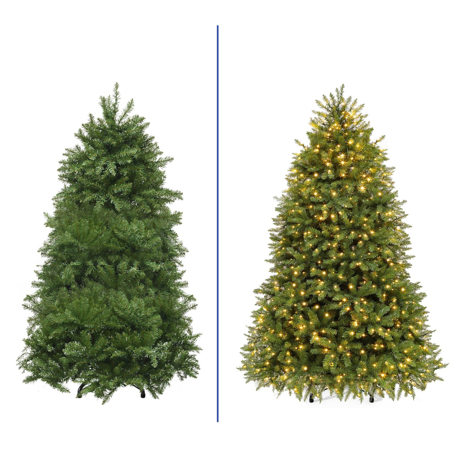 Prelit Christmas Tree Artificial 6ft with 2 Color & 11 Light-Modes Sturdy Base