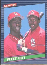 1986 Leaf Canadian #225 Vince Coleman RC Willie McGee Cardinals