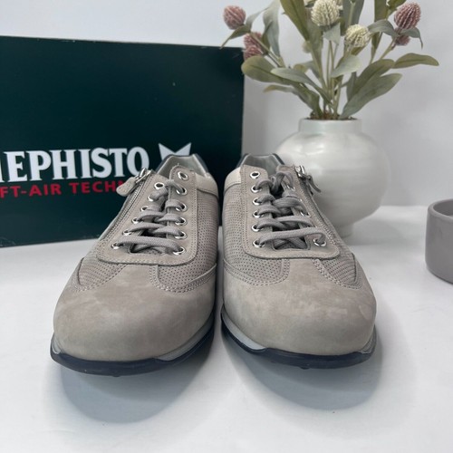 Tenis cómodos Mephisto Leon de gamuza con cordones/ cremallera nube para hombre EE. UU. 8,5 probados - Imagen 2 de 10