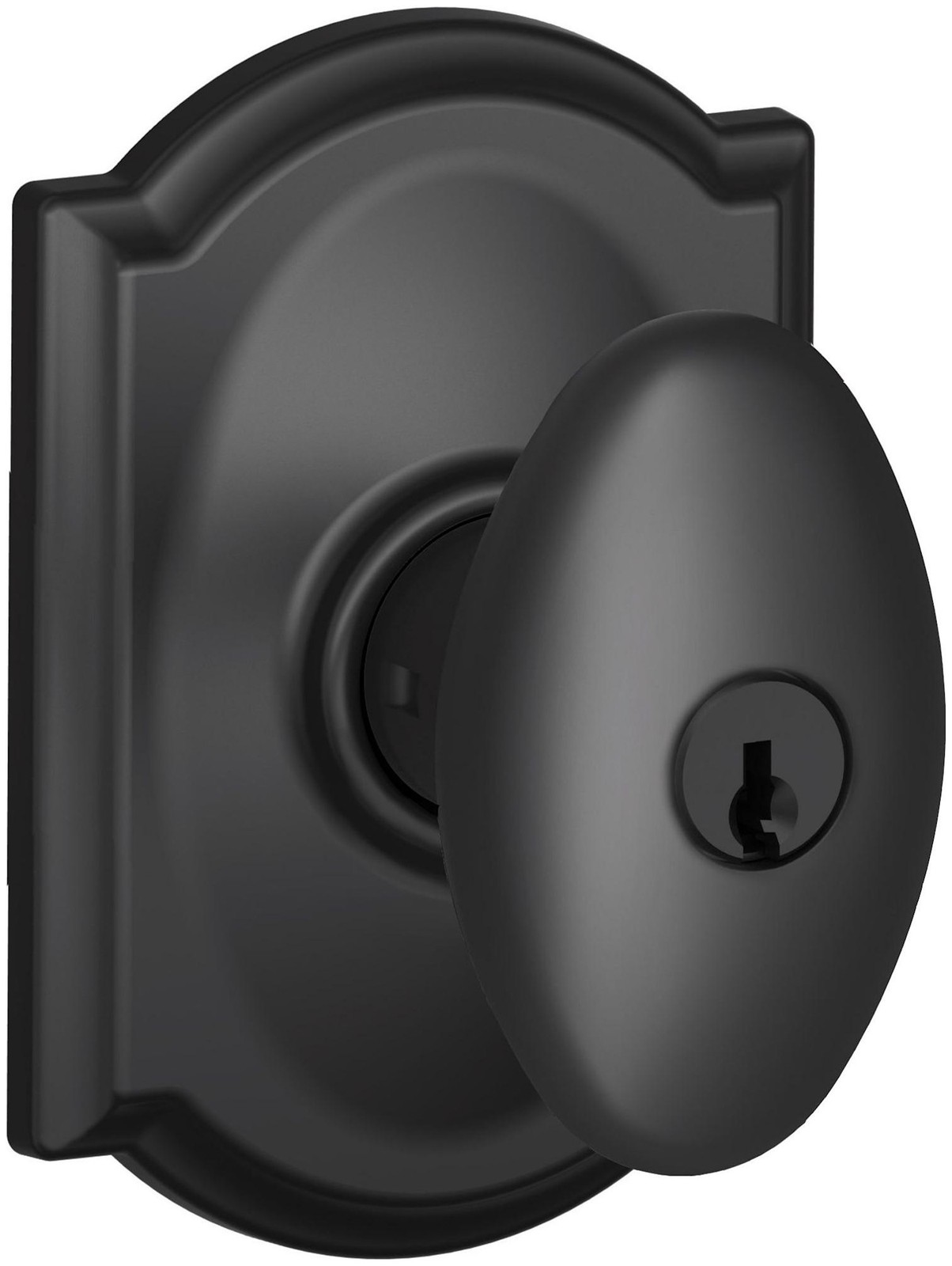 Schlage F51A-SIE-CAM Siena Black Keyed Entry Single Cylinder Door Knob