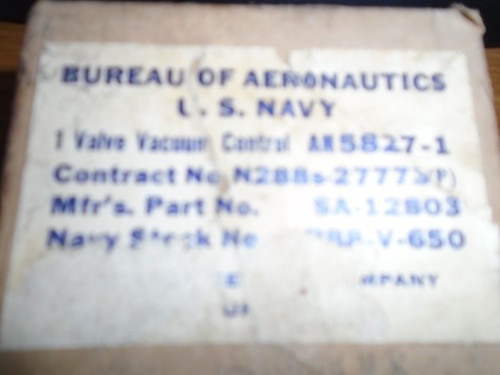 NOS! Vacuum Control Valve P/N: AN5827-1 Alt P/N: SA-12803 - Picture 6 of 6