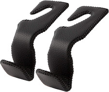 Headrest Hooks for Car, Back Seat Organizer Black Leather Hanger Holder Hook, fo