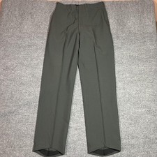 US ARMY Vtg 70s 80s AG-344 Poly Wool Tropical Trousers Green Gray PANTS 31x33
