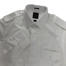 Brooks Brothers NetJets White Long Sleeve Pilot Dress Shirt Regular Fit 15 34/35