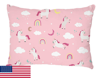 Bunnikins & Clover Toddler Pillow w/Pillowcase, 13''x18'' Soft Cotton Kid