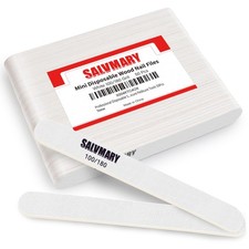 Professional Disposable Small Nail Files 100/180 Grit Double Sided White Emer...