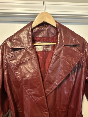 70s レザートレンチコート Etienne Aigner ヴィンテージ Vintage 70s Etienne Aigner Leather Trench Coat – 2Earthymamas