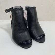 Kate Spade Mallorca Black Leather Peep Toe Block Heels Size 11M