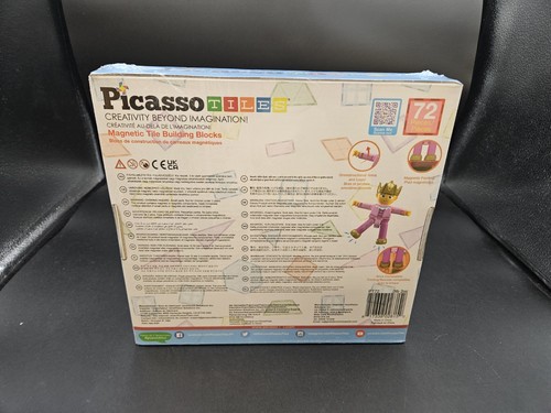 PicasssoTiles 72 Piece Magnetic Building Tiles Castle Winter Ice Theme - Picture 2 of 3