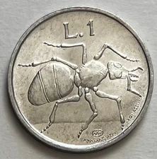 San Marino 1 Lira 1974 - Ant - Insect