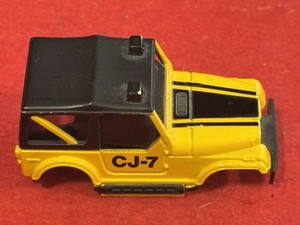 TYCO HO SCALE JEEP CJ-7 SLOT CAR YELLOW AND BLACK BODY ONLY