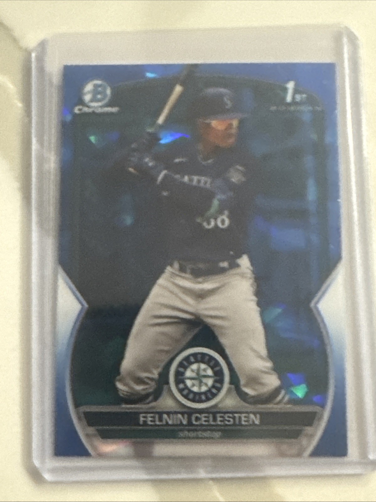 2023 Bowman Chrome Sapphire Felnin Celesten 1st Prospect Mariners