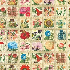 Library Rarities Fabric  Flower Floral 1.5-Inch Blocks  Robert Kaufman YARD