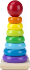 Rainbow Stacker Wooden Ring Educational Toy - Wooden Stacking Rings, Stacker Toy