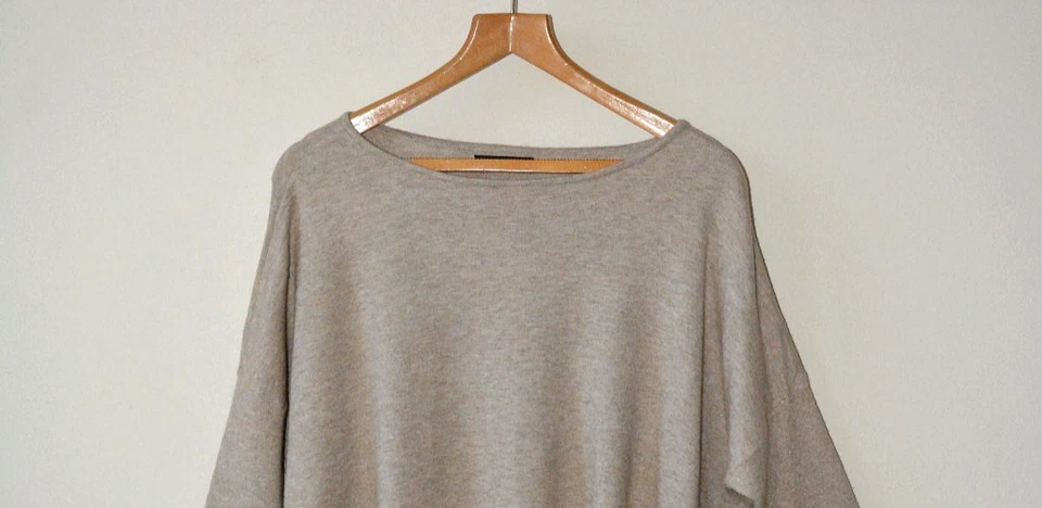 EX F&F OATMEAL MARL SOFT TIGHT KNIT CREW NECK OVERSIZED JUMPER SIZE 10 LEFT - Image 2 of 4